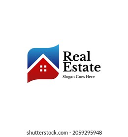 simple real estate logo icon with gradient color