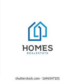 Simple Real Estate Logo Line Design Template . Home Logo Linear Template . House Logo Line Icon 