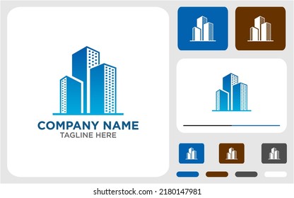 Simple real estate logo skyline