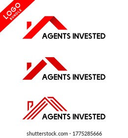 einfaches Logo, das für Ihr Unternehmen geeignet ist, das mit investierten Agenten, Immobilien, Wohnungsaufenthalt und anderen beschäftigt ist