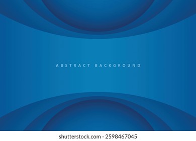 simple realistic abstract circle paper cut layers on blue background