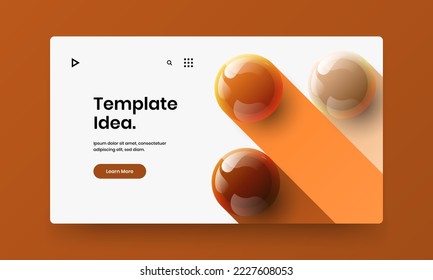 Simple realistic balls company cover illustration. Amazing postcard design vector template.