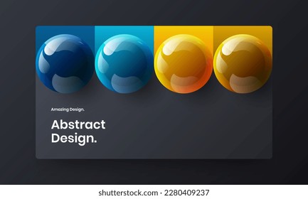 Simple realistic balls corporate identity illustration. Colorful landing page vector design layout.