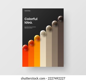 Simple realistic balls flyer illustration. Vivid company brochure design vector template.