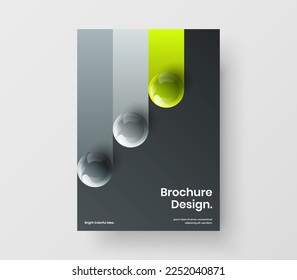 Einfache realistische Bälle pamphlet Illustration. Abstrakte Buchcover Design Vektorvorlage.