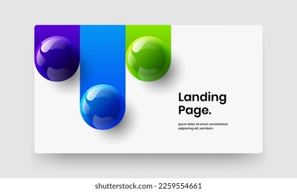 Simple realistic balls pamphlet layout. Creative book cover design vector concept.