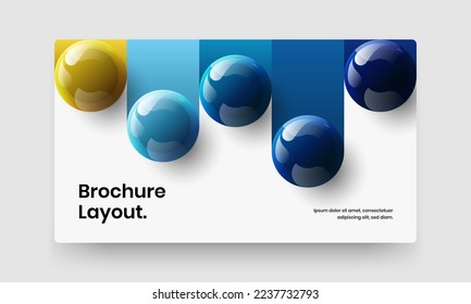 Simple realistic balls web banner illustration. Premium company brochure design vector template.