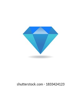 Simple Realistic Blue Diamond Icon Sign Illustration Design, Jewel Diamond Symbol Template Vector