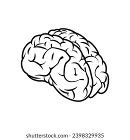 Eine einfache und realistische Gehirngrafik.Materialien, die als Bilder künstlicher Intelligenz verwendet werden können.