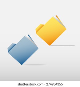 simple realistic folders icons. vector design