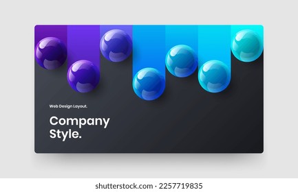 Simple realistic spheres banner concept. Clean company cover vector design template.