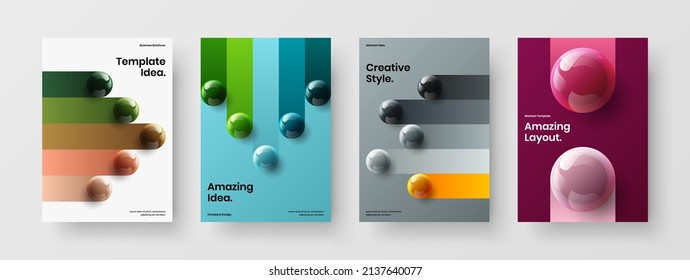 Conjunto simple y realista de plantillas para boletines de boleto. Colección de diseño vectorial de diseño de carteles A4 fresco.