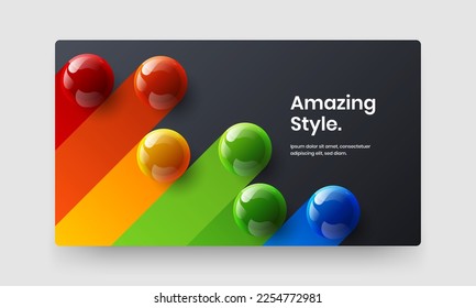 Diseño de postales de esferas simples y realistas. Plantilla vectorial de diseño de portada corporativa premium.