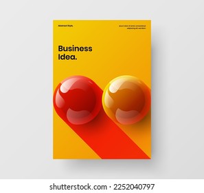 Mise en page simple et réaliste des affiches de sphères. Concept vectoriel de conception de prospectus frais.