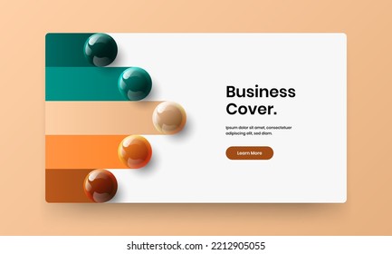 Einfache realistische Sphären-Site-Konzept. Neuer Jahresbericht Design Vektorgrafik-Layout.