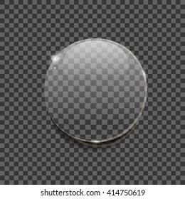 Simple realistic vector of transparent glossy bubble with reflections and shadows on transparent background