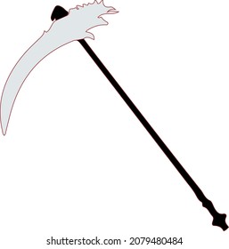 simple Reaper scythe weapon flat vector