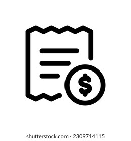 Simple Receipt icon. The icon can be used for websites, print templates, presentation templates, illustrations, etc