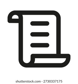 Simple receipt professional line icon. Professional Line Vector Icon with modern billing transaction concept, minimal clean outline design and scalable payment document symbol
