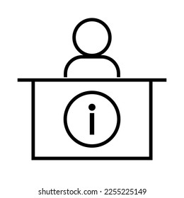 Simple Reception Icon. Information desk. Vector.