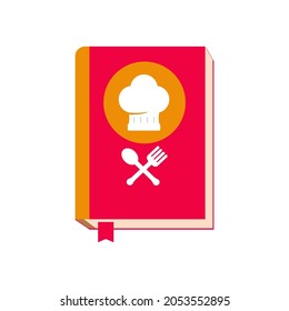 Simple vector de libro de recetas aislado en fondo blanco. Icono de libro de recetas