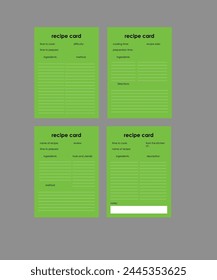 simple recipe card design template 