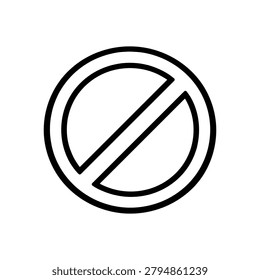 Simple and recognizable restriction vector icon designed to represent prohibition, limitations, blocked access, and rules or regulations. Commonly depicted with a prohibition sign or restricted symbol, this icon is ideal for safety notices, user interfaces, access control systems, warning labels, websites, mobile applications, security settings, and informational graphics. The clean and scalable vector design ensures excellent visibility and usability across both digital and print media.