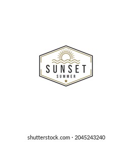 simple recognizable sunset logo on white background