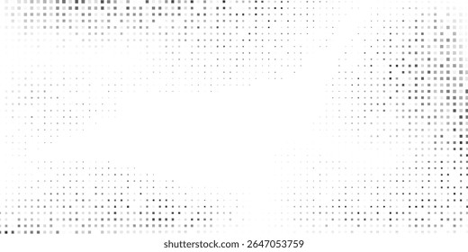 Simple rectangkle mesh halftone gradient texture. Vanishing polka dot modern art simple