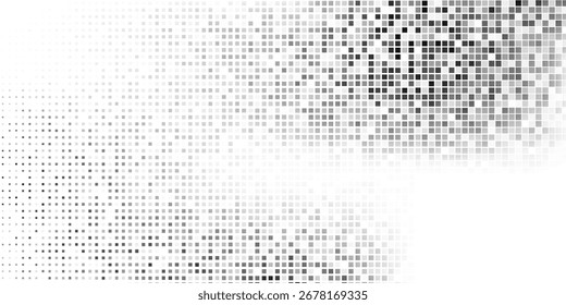 Simple rectangle dotted halftone gradient texture. Vanishing polka dot background modern abstract simple design