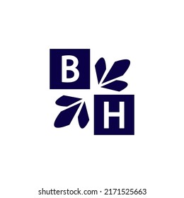 Rectángulo sencillo y diseño moderno de letras BH, símbolo, logotipo para su empresa y negocio