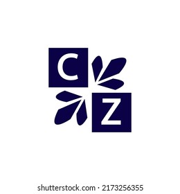 Simple rectangle and modern CZ letter art, symbol, logo design for your company and business