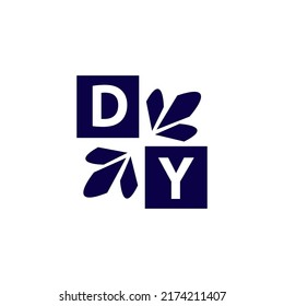 Rectángulo simple y moderno arte de letras DY, símbolo, diseño de logotipo para su empresa y negocio