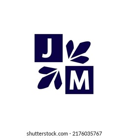 Simple rectangle and modern JM letter art, symbol, logo design for your company and business