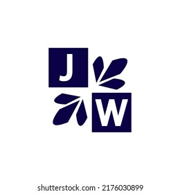 Simple rectangle and modern JW letter art, symbol, logo design for your company and business