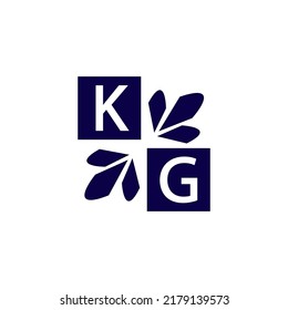 Simple rectangle and modern KG letter art, symbol, logo design for your company and business