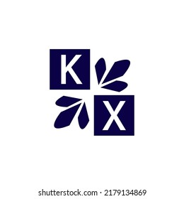 Simple rectangle and modern KX letter art, symbol, logo design for your company and business