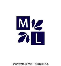Simple rectangle and modern ML letter art, symbol, logo design for your company and business