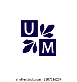 Simple rectangle and modern UM letter art, symbol, logo design for your company and business