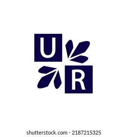 Rectángulo simple y moderno arte de letras de UR, símbolo, diseño de logotipo para su empresa y negocio
