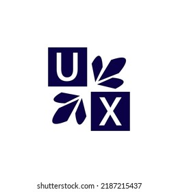 Simple rectangle and modern UX letter art, symbol, logo design for your company and business