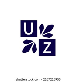 Simple rectangle and modern UZ letter art, symbol, logo design for your company and business