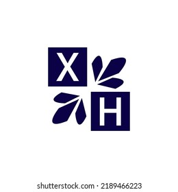 Simple rectangle and modern XH letter art, symbol, logo design for your company and business