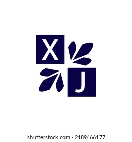 Simple rectangle and modern XJ letter art, symbol, logo design for your company and business