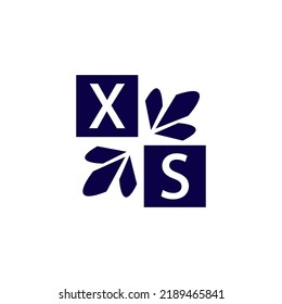 Rectángulo sencillo y diseño moderno de letras XS, símbolo, logotipo para su empresa y negocio