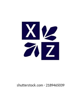 Rectángulo sencillo y diseño moderno de letras XZ, símbolo, logotipo para su empresa y negocio
