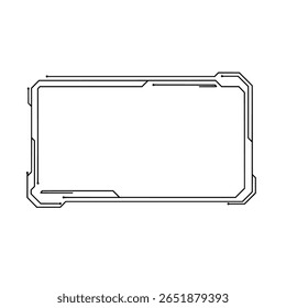 Une bannière rectangulaire simple avec des coins décoratifs classiques dans un style vintage. Un cadre de dessin en ligne épuré pour des titres et des en-têtes élégants.