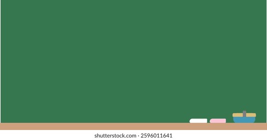 A simple rectangular blackboard, an item found in a school classroom.