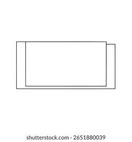 Un cadre ou une bannière rectangulaire simple dans un style de dessin au trait minimaliste. Un élément de bordure simple et net pour les zones de texte, les guillemets ou les conceptions modernes.