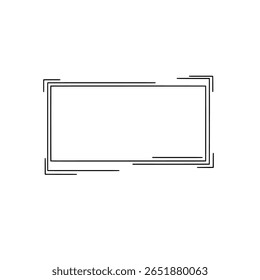 Um quadro retangular simples com cantos decorativos clássicos. Uma borda de estilo vintage minimalista para texto, aspas ou designs elegantes.